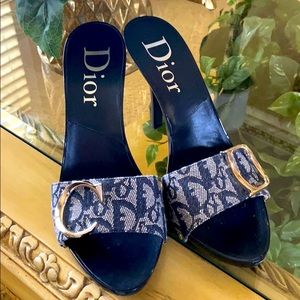 Denim DioR Mule Heels